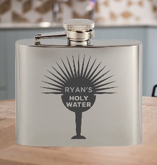 Holy Water Stainless Steel High Polished 5oz Flask