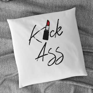 Kick Ass Pillow with Custom Name buy at ThingsEngraved Canada