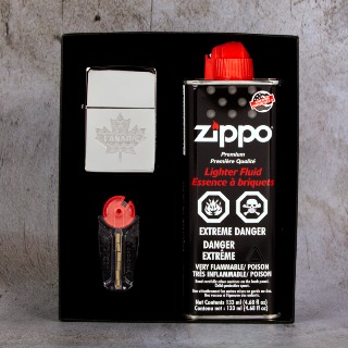 Canada Maple Leaf Zippo Set in Gift Box.