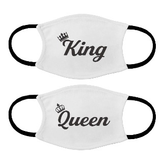 Set of Custom Masks for Couple King and Queen (white) buy at ThingsEngraved Canada