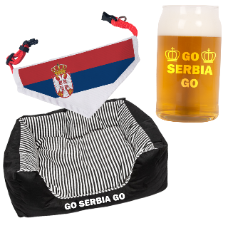 Go Serbia Go Pet Pack with Beer Glass buy at ThingsEngraved Canada