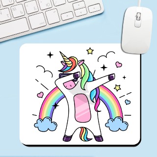 Mouse Pad with Rainbow and Dabbing Unicorn buy at ThingsEngraved Canada