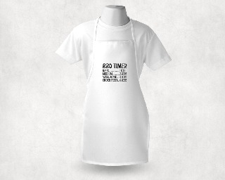 BBQ Timer White Adult Apron buy at ThingsEngraved Canada