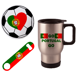 Go Portugal Go Travel Mug with Ornament and Bottle Opener