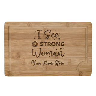 Custom Strong Women Cutting Board buy at ThingsEngraved Canada