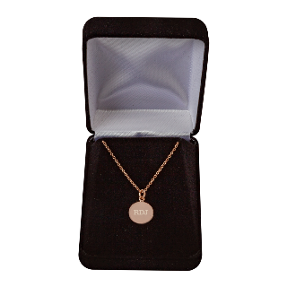 Monogram Round Pendant Necklace Rose Gold buy at ThingsEngraved Canada