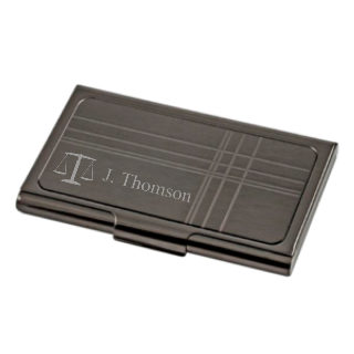 Custom Engraved Scale of Justice Card Case