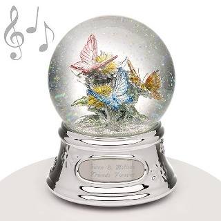Musical Water Globe - Butterflies buy at ThingsEngraved Canada
