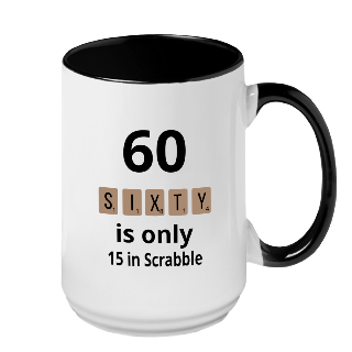 Scrabble themed Birthday Mug - 60 buy at ThingsEngraved Canada