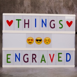 CINEMATIC Lightbox - Colored Letters buy at ThingsEngraved Canada
