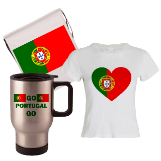 Go Portugal Go Travel Mug, Drawstring Bag, and T-Shirt Set for Her buy at ThingsEngraved Canada