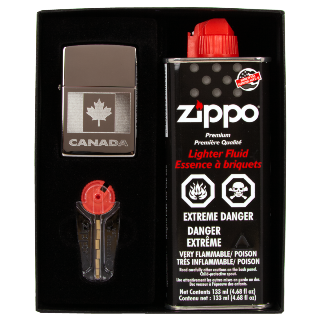 Canada Flag Zippo Set in Gift Box.