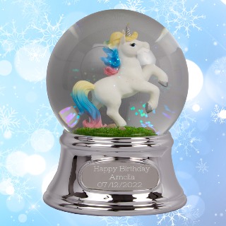 Musical Water Globe - Unicorn buy at ThingsEngraved Canada