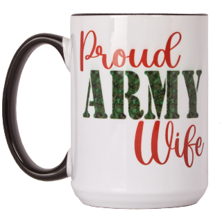 Proud Army Wife Ceramic Mug buy at ThingsEngraved Canada