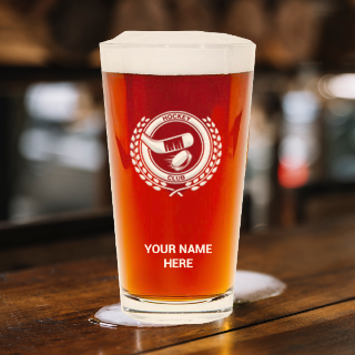 Custom Engraved Hockey Club Beer Glass buy at ThingsEngraved Canada