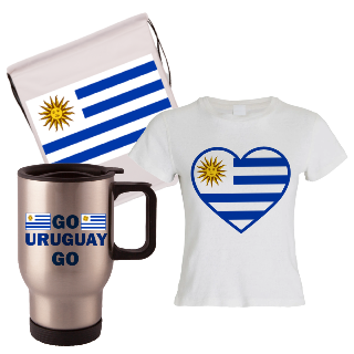 Go Uruguay Go Travel Mug, Drawstring Bag, and T-Shirt Set for Her