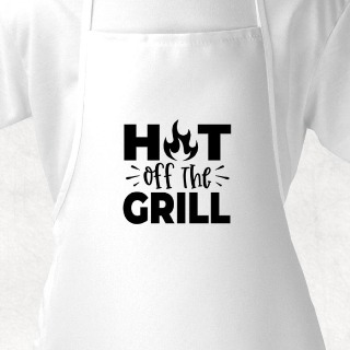 Hot Off The Grill White Adult Apron buy at ThingsEngraved Canada
