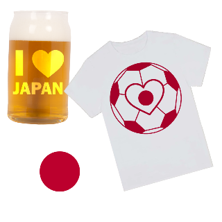 Go Japan Go  T Shirt, Beer Glass, and Square Coaster Set buy at ThingsEngraved Canada