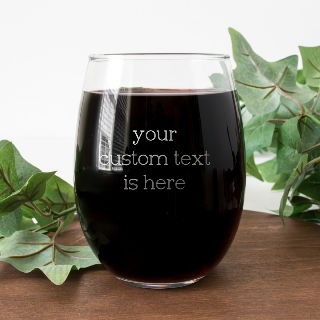 Stemless Wine Glass 15oz with Custom Engraving
