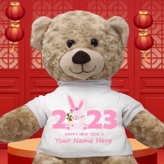 Custom Name Happy New Chinese Year Teddy Bear 2023 buy at ThingsEngraved Canada