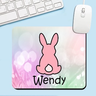 Easter Mouse Pad with One Bunny - Pink buy at ThingsEngraved Canada
