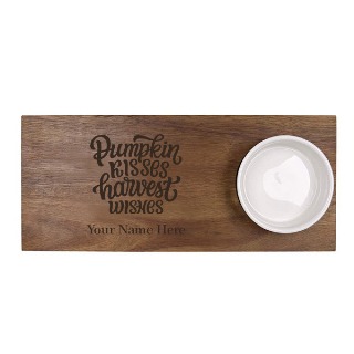 Custom Engraved Thanksgiving Serving Board with Ceramic Bowl buy at ThingsEngraved Canada