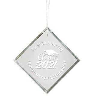 Custom Engraved Class of 2021 Graduation Diamond Ornament buy at ThingsEngraved Canada