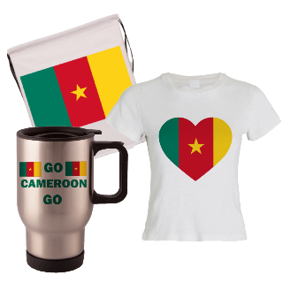 Go Cameroon Go Travel Mug, Drawstring Bag, and T-Shirt Set for Her buy at ThingsEngraved Canada