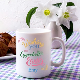 Eggcelent Easter Custom Name Ceramic Mug 15 oz buy at ThingsEngraved Canada
