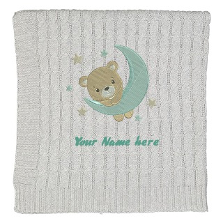 Custom Teddy Bear Baby Blanket - Blue buy at ThingsEngraved Canada