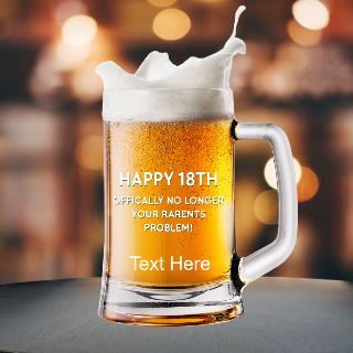 Custom Happy 18th Birthday Beer Mug