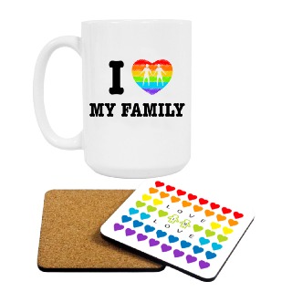 Gay Proud Family Set of Mug and a Coaster buy at ThingsEngraved Canada