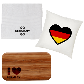 Go Germany Go Towel, Pillow, and Cutting Board Set buy at ThingsEngraved Canada