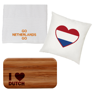 Go Netherlands Go Towel, Pillow, and Cutting Board Set
