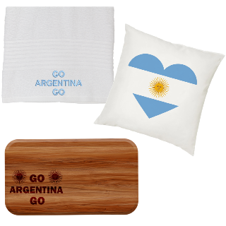 Go Argentina Go Towel, Pillow, and Cutting Board Set buy at ThingsEngraved Canada