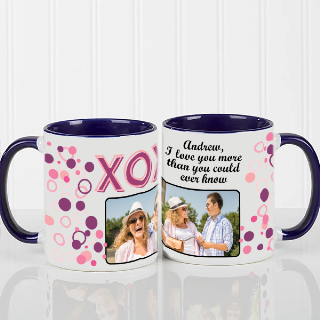 Valentine's Day XOXO Mug - 11oz Cobalt buy at ThingsEngraved Canada