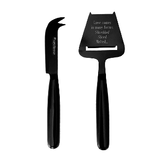 Personalized Cheese Knives - Matte Black Set of 2 buy at ThingsEngraved Canada