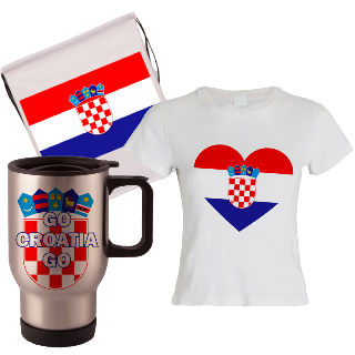 Go Croatia Go Travel Mug, Drawstring Bag, and T-Shirt Set for Her