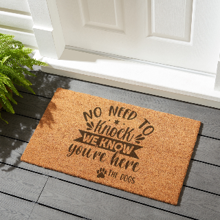 Welcome Mat "No need to knock..." buy at ThingsEngraved Canada