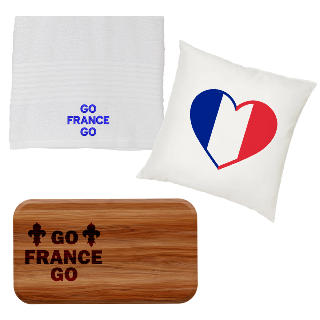 Go France Go Towel, Pillow, and Cutting Board Set