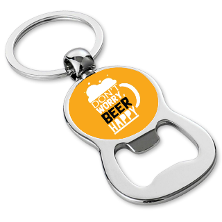 Don't Worry BEER Happy Bottle Opener Keychan buy at ThingsEngraved Canada