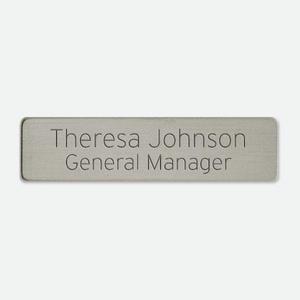 Brushed Silver Look Name Badge  2  1/2 x 5/8