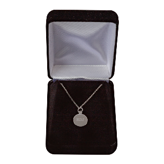Custom Engraved Silver Round Pendant Necklace