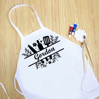 Personalized Youth Apron 4 WHITE Polyester 18.5"x24"