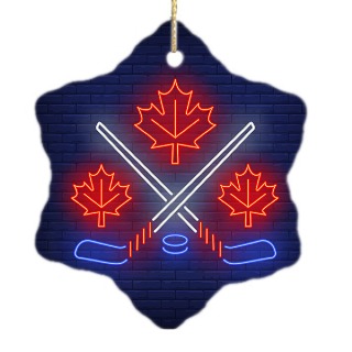 Hockey Ceramic Ornament buy at ThingsEngraved Canada