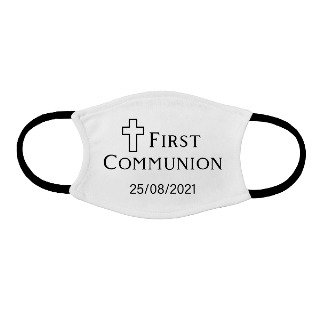 Adult face mask First Communion with Custom Date buy at ThingsEngraved Canada