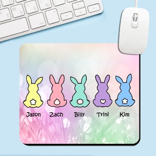 Easter Mouse Pad with Five Bunnies buy at ThingsEngraved Canada