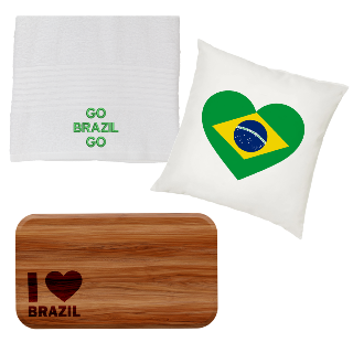 Go Brazil Go Towel, Pillow, and Cutting Board Set buy at ThingsEngraved Canada
