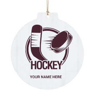 Custom Hockey Wooden Ornament buy at ThingsEngraved Canada
