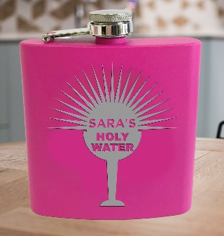 Holy Water Pink Stainless Steel 6oz Flask